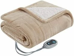 Beautyrest Reversible Sherpa To Fleece Electric Wrap Poncho Blanket Shawl Wearable, Auto Shut Off, Virtually Zero EMF, Multi Heat Setting, UL Certified, Machine Washable, Tan 50" X 64" -Electric Blankets Sales 2022 41zKJR9ux8L. AC