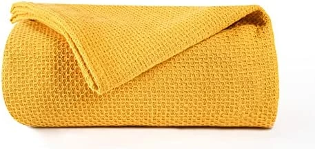 BOUTIQUO 100% Cotton Bed Blanket, Breathable Thermal Blanket Full - Queen Size, Soft Honeycomb Waffle 90''x90'', Perfect For Layering Any All Season, Beige, (90''x90'') (70474) Teal 9 BOUTIQUO 100% Cotton Bed Blanket, Breathable Thermal Blanket Full - Queen Size, Soft Honeycomb Waffle 90''x90'', Perfect For Layering Any All Season, Beige, (90''x90'') (70474) Teal - Image 7