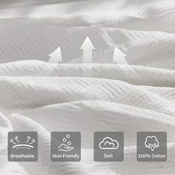 Downluxe 100% Cotton Blanket King Size - White 410GSM Soft Breathable King Size Summer Blanket - Luxury Elegant Home Decoration Lightweight Blanket With Mesh Bag For All Season(104x90 Inches) Cotton Sandy Beige -Electric Blankets Sales 2022 41zZD5vrdEL
