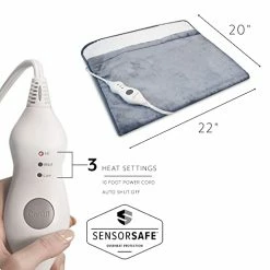 SensorPEDIC Heated Foot Warmer With User-Friendly Digital Controller And SensorSafe Overheat Protection, 22" X 20", Flint Stone Grey -Electric Blankets Sales 2022 41zkKAzP7yL