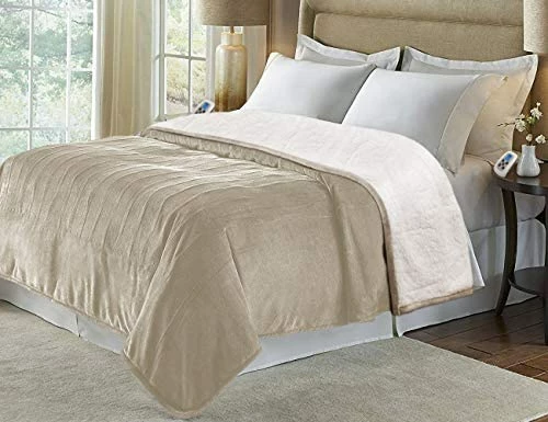 Marquess King Size Electric Blanket,Flannel Sherpa Washable And Comfortable Heated Blanket With 10 Heat Settings, Safety 10 Hours Auto-Off &Dual Temperature Dual Control By One Blanket(King, Navy) 9 Marquess King Size Electric Blanket,Flannel Sherpa Washable And Comfortable Heated Blanket With 10 Heat Settings, Safety 10 Hours Auto-Off &Dual Temperature Dual Control By One Blanket(King, Navy) - Image 7