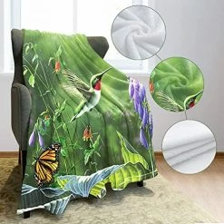 HommomH 60" X 80" Blanket Comfort Warmth Soft Cozy Air Conditioning Easy Care Machine Wash Hummingbird Butterfly Multi 9 -Electric Blankets Sales 2022 510NPVCLeyL