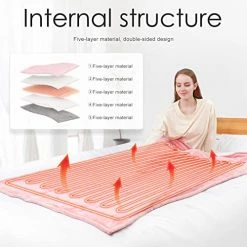 Homde Heated Electric Throw 50 Inch X 60 Inch Flannel Washable Blanket With 10-Heat Setting Auto-Off Controller For Bed Or Couch, Double-Side (Pink And Gray) -Electric Blankets Sales 2022 510TGMRMpdL