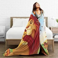 Atgzfdr Ultra Soft Simba The King Lion Blankets Warm Funny Cooling Blanket Fits Couch Sofa Bedroom Living Room For Women Mens 50 Inch X40 Inch , Black -Electric Blankets Sales 2022 510VQb2JUAS