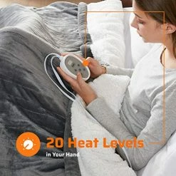 Degrees Of Comfort Sherpa Soft Dual Control Electric Blanket King Size, Heating Blankets | Washable | 1-10 Hour Automatic Shut Off | Double Zone, 20 Heat Settings | 100" X 90" Grey 20 Degrees Of Comfort Sherpa Soft Dual Control Electric Blanket King Size, Heating Blankets | Washable | 1-10 Hour Automatic Shut Off | Double Zone, 20 Heat Settings | 100" X 90" Grey -Electric Blankets Sales 2022 510tOzcQSLL 1