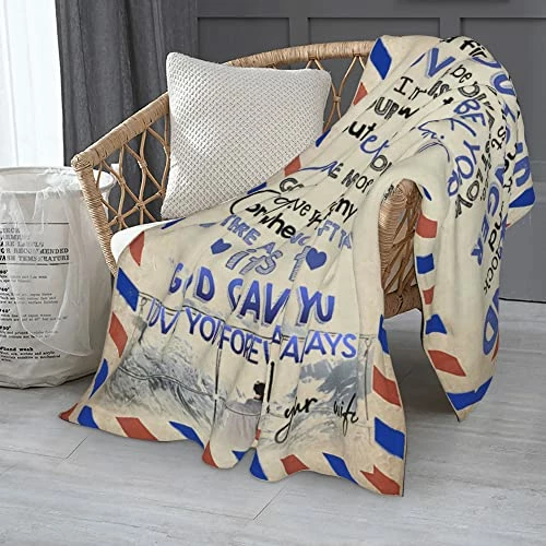 JIA LONG Letter Blanket To My Husband From Wife Home Decor Flannel Blanket 50 X 60 Inch 4 JIA LONG Letter Blanket To My Husband From Wife Home Decor Flannel Blanket 50 X 60 Inch - Image 2
