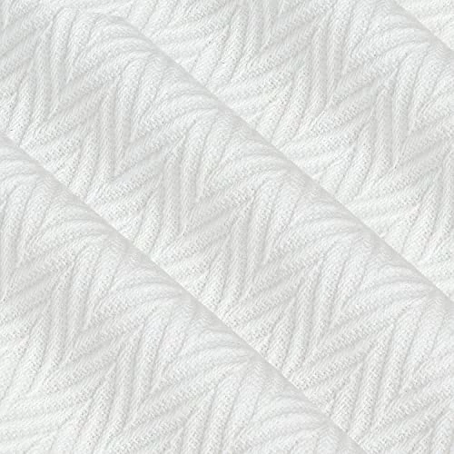 White Classic Luxury 100% Cotton Blankets King Size Bed - 410GSM Lightweight Waffle Summer Blanket - Breathable All Seasons Queen 108x90 - White 4 White Classic Luxury 100% Cotton Blankets King Size Bed - 410GSM Lightweight Waffle Summer Blanket - Breathable All Seasons Queen 108x90 - White - Image 2