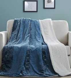 Tache Home Fashion Tache 63x87 Embossed Super Soft Warm Fluffy Cozy Cuddly Night Blue Sherpa Throw Blanket, For Couch, Sofa Or Twin Size Bed Light Blue -Electric Blankets Sales 2022 511x6wUWsbS. AC 1