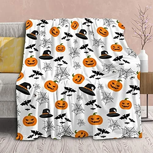 Virudhaka Blanket Halloween Decoration Pumpkin Fleece Lightweight Throws Gift For Birthday Christmas Soft Flannel Blankets For All Season Bed Sofa 60"x80" Twin For Adult 7 Virudhaka Blanket Halloween Decoration Pumpkin Fleece Lightweight Throws Gift For Birthday Christmas Soft Flannel Blankets For All Season Bed Sofa 60"x80" Twin For Adult - Image 5
