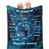 Zolumy 60th Wedding Anniversary Blanket Gift, Wedding Gifts For 60 Years Marriage, Diamond Wedding Gift For Grandparents/Parents, 60th Marriage Anniversary Decoration For Wife/Husband/Couple Blanket 60X50in