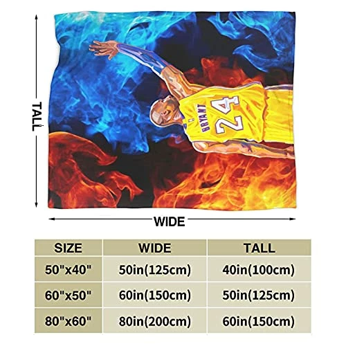 Medini Basketball No. 8 And No. 24 Blankets Super Soft Blanket, Light Plush Bed Blanket, Suitable For Adults And Children To Use 50"x40" Black 4 Medini Basketball No. 8 And No. 24 Blankets Super Soft Blanket, Light Plush Bed Blanket, Suitable For Adults And Children To Use 50"x40" Black - Image 2