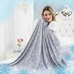 OIGAE Cooling Blanket With Double Sided Cold Effect Bed Throw For Hot Sleepers Night Sweats,Japanese Q-Max 0.5 MICA Cooling Fiber,Skin-Friendly, Breathable,Always Stays Cold,Twin Size Grey -Electric Blankets Sales 2022 512heMtWx0L. AC