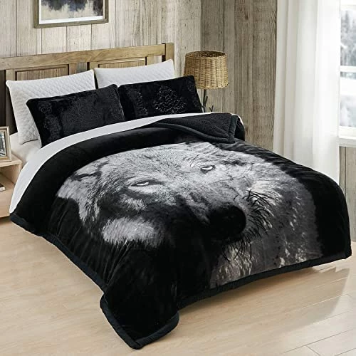 JML Luxury Sherpa Flannel Blanket 3-Piece, Winter Warm Bed Blanket With 2 Pillow Shams- Soft, Warm, Korean Style Printed Embossed Reversible Plush Bed Blanket, Poney King Size (79" X 91") Purple Floral 7 JML Luxury Sherpa Flannel Blanket 3-Piece, Winter Warm Bed Blanket With 2 Pillow Shams- Soft, Warm, Korean Style Printed Embossed Reversible Plush Bed Blanket, Poney King Size (79" X 91") Purple Floral - Image 5