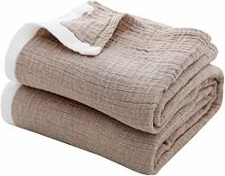 SE SOFTEXLY Cotton Muslin Blankets 4-Layer Blue Blankets For Bed Couch,Thermal Blanket For Adults Lightweight Soft Breathable Throw Blanket For All Season Gauze King Size Blanket(90"x 102",Light Blue) -Electric Blankets Sales 2022 513dP2RVaL. AC