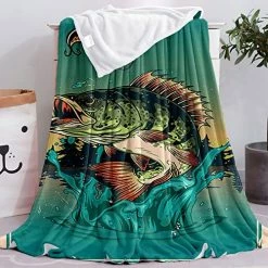 LodiSFOA Largemouth Bass Bass Jumping Out Of Water Fleece Blanket Travel Blanket Warm Soft Bed Blankets For Adults Gift For Christmas Holiday 50"x40" Black 3 18 LodiSFOA Largemouth Bass Bass Jumping Out Of Water Fleece Blanket Travel Blanket Warm Soft Bed Blankets For Adults Gift For Christmas Holiday 50"x40" Black 3 -Electric Blankets Sales 2022 513t2hXYT6L. AC