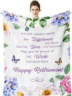 Yamco Retirement Gifts For Women Blanket - Retirement Gifts 60"x 50" Blankets - Retirement Gifts For Men - Farewell Gifts For Coworkers Boss - Funny Retirement Gifts - Happy Retirement Gift Ideas -Electric Blankets Sales 2022 513t5AWutL. AC