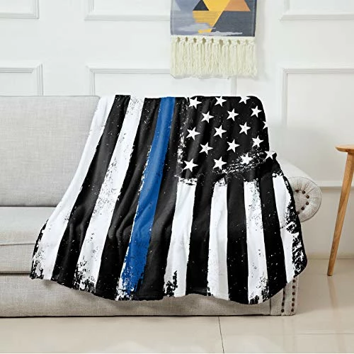 Edwiinsa Thin Blue Line Police Blanket Fleece Throw Blankets 40'' X 50'', Lightweight Super Soft Micrifiber Honor Law Enforcement USA Vintage Warm Plush Cozy Luxury Bed Blankets All Season For Couch/Sofa/Gift You Are My Sunshine Chalk 7 Edwiinsa Thin Blue Line Police Blanket Fleece Throw Blankets 40'' X 50'', Lightweight Super Soft Micrifiber Honor Law Enforcement USA Vintage Warm Plush Cozy Luxury Bed Blankets All Season For Couch/Sofa/Gift You Are My Sunshine Chalk - Image 5