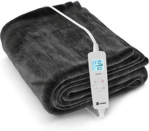 Vremi Electric Blanket - 62 X 84 Inches Twin Heated Blanket With 6 Heat And 8 Time Settings - Flannel Fleece - 20 Feet Long Cord, Backlit LCD Remote, Auto Shut Off, Machine Washable 11 Vremi Electric Blanket - 62 X 84 Inches Twin Heated Blanket With 6 Heat And 8 Time Settings - Flannel Fleece - 20 Feet Long Cord, Backlit LCD Remote, Auto Shut Off, Machine Washable - Image 9