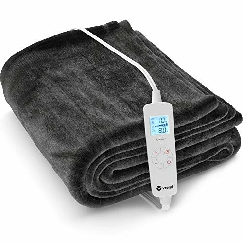 Vremi Electric Blanket - 62 X 84 Inches Twin Heated Blanket With 6 Heat And 8 Time Settings - Flannel Fleece - 20 Feet Long Cord, Backlit LCD Remote, Auto Shut Off, Machine Washable 3 Vremi Electric Blanket - 62 X 84 Inches Twin Heated Blanket With 6 Heat And 8 Time Settings - Flannel Fleece - 20 Feet Long Cord, Backlit LCD Remote, Auto Shut Off, Machine Washable