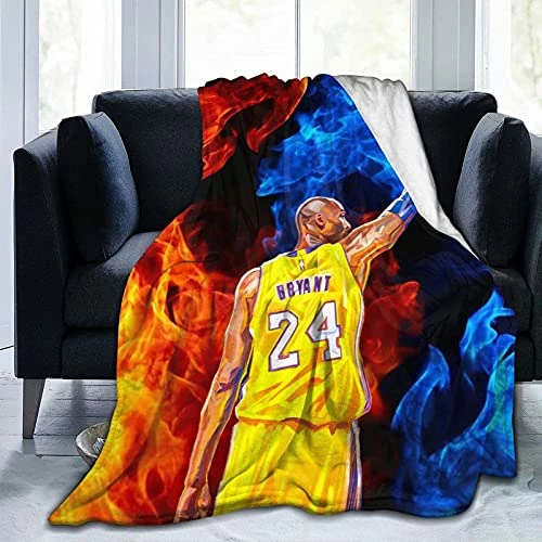 Medini Basketball No. 8 And No. 24 Blankets Super Soft Blanket, Light Plush Bed Blanket, Suitable For Adults And Children To Use 50"x40" Black 3 Medini Basketball No. 8 And No. 24 Blankets Super Soft Blanket, Light Plush Bed Blanket, Suitable For Adults And Children To Use 50"x40" Black