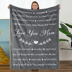 TURMTF Gifts For Mom, For Mom Blanket From Daughter Son, Mom Birthday Gifts, Christmas Coral Blue