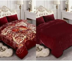 JML Heavy Fleece Blanket King(85"x95", 10lbs), 2 Ply Korean Mink Blanket - Soft Warm Thick Korean Mink Printed Plush Asian Fleece Raschel Bed Blanket For Autumn,Winter,Bed,Home,Gifts Red Floral -Electric Blankets Sales 2022 514YJBlk3lL. AC