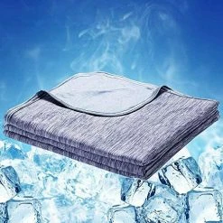 LUXEAR Cooling Blanket Japanese Q-Max 0.4 Technology Keep Cool In Hot Summer, 51 X 67in Twin Or Baby Sized Blanket For Adults, Children, Babies. Mica Nylon And PE Cool Fabric Breathable Comfortable.(Blue) -Electric Blankets Sales 2022 514gPsoffgL. AC