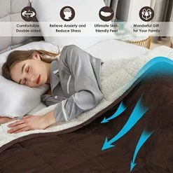 CYMULA Flannel Weighted Blanket Adult: 60×80inch Sherpa Fleece Heavy Blanket - Breathable Soft Blanket 20lbs Queen Size - Snuggly Bed Blankets With Glass Beads- Brown -Electric Blankets Sales 2022 514oLeAo97L