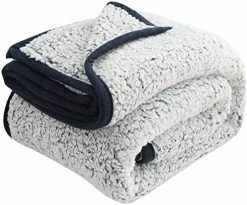 EMME Fuzzy Fleece Warm Blanket 60"x80" Large Twin Size Ultra Soft Warm Sherpa Blanket Microfiber Cozy Blanket For Couch Sofa Lightweight Fuzzy Thick Reversible Couch Blanket (Navy, 60"x80") Olive Green -Electric Blankets Sales 2022 515YzqCy cL. AC