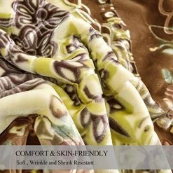 JML Plush Raschel Blanket, Korean Mink Blankets - Silky Soft, 2 Ply Printed Fleece Blanket (Brown, Queen) -Electric Blankets Sales 2022 515e0UrBUuL