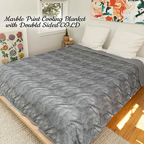Tametra Home Bedding Tametra Cooling Blanket With Double Sided Cooling Fabric, King Size Cold Blankets For Bed Lightweight Breathable Oversized Summer Blanket, Q-MAX>0.441, For Hot Sleepers Night Sweats With Laundry Bag Blue 4 Tametra Home Bedding Tametra Cooling Blanket With Double Sided Cooling Fabric, King Size Cold Blankets For Bed Lightweight Breathable Oversized Summer Blanket, Q-MAX>0.441, For Hot Sleepers Night Sweats With Laundry Bag Blue - Image 2