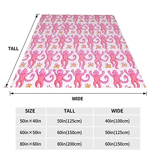 OUYTXBS Pink Monkeys Lightweight And Comfortable Ultra-Soft Warm Micro Fleece Bed Couch Living Room Blanket (50"x40") 4 OUYTXBS Pink Monkeys Lightweight And Comfortable Ultra-Soft Warm Micro Fleece Bed Couch Living Room Blanket (50"x40") - Image 2