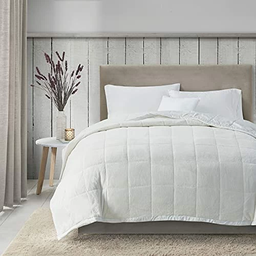 Madison Park Coleman Cozy Reversible Blanket, Luxury Plush All Season Down Alternative Cover For Bed, Couch And Sofa, King(108"x90"), Grey 17 Madison Park Coleman Cozy Reversible Blanket, Luxury Plush All Season Down Alternative Cover For Bed, Couch And Sofa, King(108"x90"), Grey - Image 15