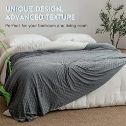 AmyHomie Cooling Blanket King Size, Summer Blankets With Double Sided Cold Effect Transfers Heat To Keep You Cool, Breathable Lightweight Blankets For Hot Sleepers(Dark Gray Checkered, 90×108in) -Electric Blankets Sales 2022 516UG0jYucL