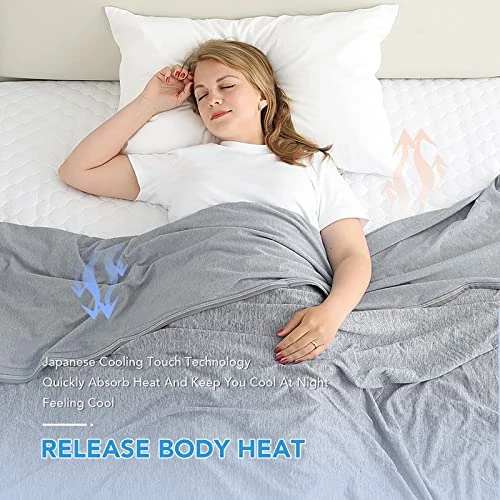 NITOWOLF Cooling Blanket Summer Breathable Blanket Absorbs Body Heat And Keep You Cool, Lightweight Skin-Friendly Bed Blanket Dissipates Heat For Hot Sleeper(59x79inch, Gray) 5 NITOWOLF Cooling Blanket Summer Breathable Blanket Absorbs Body Heat And Keep You Cool, Lightweight Skin-Friendly Bed Blanket Dissipates Heat For Hot Sleeper(59x79inch, Gray) - Image 3