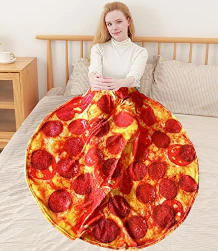 Benedict Unique Pizza Blanket, Tomato Sausage Blanket, Novelty Jumbo Blanket For Adults And Kids Or Everyone, Soft And Comfortable 285 GSM Flannel Pizza Blanket (60 Inches) Pizza-p200cm 4 Benedict Unique Pizza Blanket, Tomato Sausage Blanket, Novelty Jumbo Blanket For Adults And Kids Or Everyone, Soft And Comfortable 285 GSM Flannel Pizza Blanket (60 Inches) Pizza-p200cm - Image 2