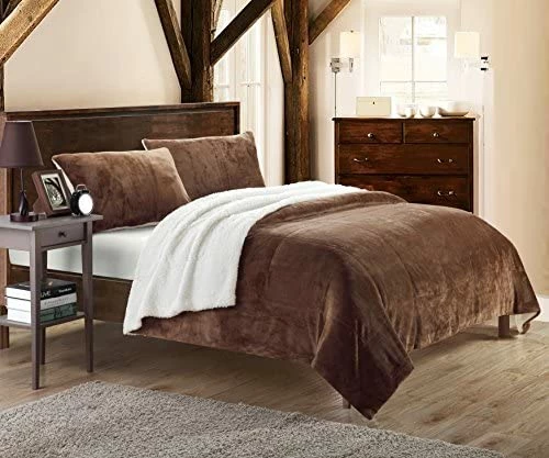 Chic Home Evie 3 Piece Blanket Set Soft Sherpa Lined Microplush Faux Mink With Shams, King Camel 7 Chic Home Evie 3 Piece Blanket Set Soft Sherpa Lined Microplush Faux Mink With Shams, King Camel - Image 5