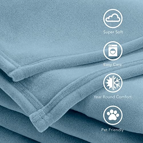 Vellux 1B07056 Original Insulating Core Hotel Style Solid Blanket Machine Washable Soft Cozy Warm Pet Friendly Bed Sofa Blankets, Twin, Blue 6 Vellux 1B07056 Original Insulating Core Hotel Style Solid Blanket Machine Washable Soft Cozy Warm Pet Friendly Bed Sofa Blankets, Twin, Blue - Image 4