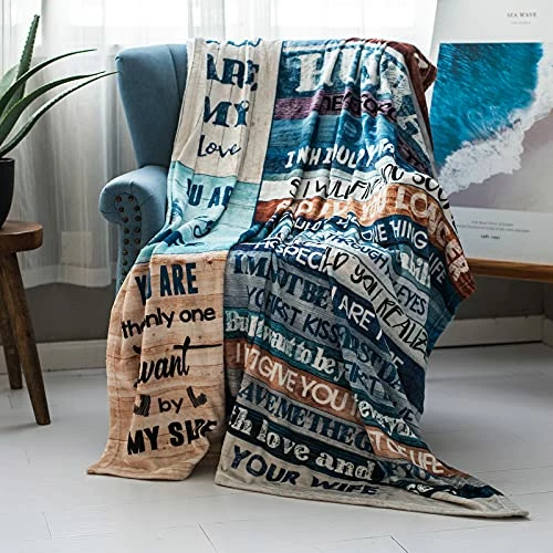 HAINANBOY Gifts For Husband Him Gift From Wife Blanket For Christmas Wedding Anniversary Birthday Fathers Valentines Halloween Thanksgiving Day Romantic Husband Gifts Ideas Ultra Soft Blankets 60x50inch 4 HAINANBOY Gifts For Husband Him Gift From Wife Blanket For Christmas Wedding Anniversary Birthday Fathers Valentines Halloween Thanksgiving Day Romantic Husband Gifts Ideas Ultra Soft Blankets 60x50inch - Image 2