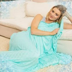 Ailemei Direct Cooling Blanket For Hot Sleepers, Full/Queen Size Lightweight Breathable Summer Blankets For Bed, With Double Sided Cold Effect For Night Sweats, Transfer Heat To Keep Body Cool,90"x90",Blue Checkered -Electric Blankets Sales 2022 518PAqCunML. AC 1