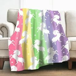 Levens Unicorn Blanket Soft Blanket For Bed Couch Sofa Lightweight Travelling Camping Throw For Kids Adults 50"x60" -Electric Blankets Sales 2022 518X526GZXL. AC