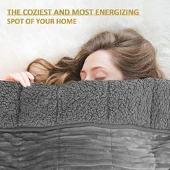 Uttermara Weighted Blanket Full Queen Size (15lbs 60" X 80" ) For Adult, Hugs You With Fluffy Warm Sherpa And Soft Striped Fleece, Cozy Sherpa Weighted Blanket Ideal Gift For Women, Grey Lemon Yellow 19 Uttermara Weighted Blanket Full Queen Size (15lbs 60" X 80" ) For Adult, Hugs You With Fluffy Warm Sherpa And Soft Striped Fleece, Cozy Sherpa Weighted Blanket Ideal Gift For Women, Grey Lemon Yellow -Electric Blankets Sales 2022 518iZEoHTUL