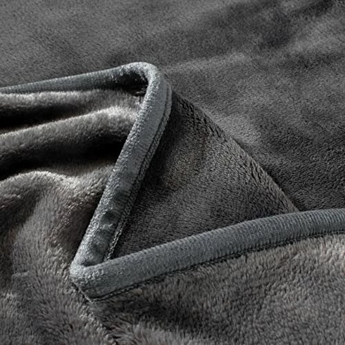 MORANJIAFANG Solid Color Flannel Blanket Thicken Reversible Fleece Thermal Blanket (Dark Grey, Queen 90"×90") 5 MORANJIAFANG Solid Color Flannel Blanket Thicken Reversible Fleece Thermal Blanket (Dark Grey, Queen 90"×90") - Image 3