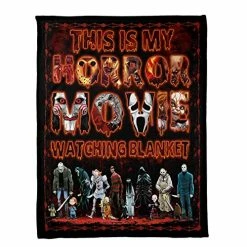 XXME This Is My Horror Movie Watching Blanket, Horror Character Blanket, Scary Movie Blanket, Movie Lovers Gift For Halloween (80''L X 60''W)