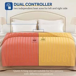 Sealy Electric Blanket Queen Size, Flannel & Sherpa Heated Blanket With 10 Heat Setting & 1-12 Hour Auto Shut Off, Fast Heating Blanket, Machine Washable, Beige, 84 X 90 Inch -Electric Blankets Sales 2022 518v1CJevML