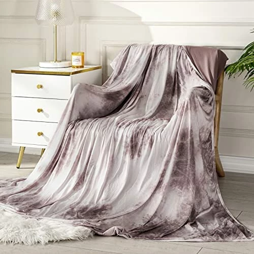 TOPCEE Cooling Blanket For Night Sweats Decorative Tie Dye,Absorbs Heat To Keep Cool On Warm Nights, Q-Max 0.5 Cooling Blankets For Hot Sleepers, Ultra-Cool Lightweight Blanket For Bed (Twin Size) Grey Watercolor 8 TOPCEE Cooling Blanket For Night Sweats Decorative Tie Dye,Absorbs Heat To Keep Cool On Warm Nights, Q-Max 0.5 Cooling Blankets For Hot Sleepers, Ultra-Cool Lightweight Blanket For Bed (Twin Size) Grey Watercolor - Image 6