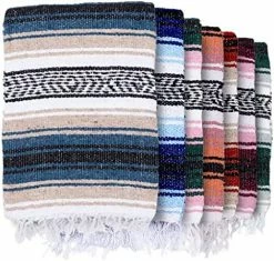 Craft & Kin Handcrafted Mexican Blanket, Serape Blanket, Mexican Blankets And Throws, Authentic Mexican Blankets, Yoga Blanket, Falsa Blanket, Tribal Blanket, Baja Blanket, Apricot, 50x70 Inches -Electric Blankets Sales 2022 519H5s72UuL. AC