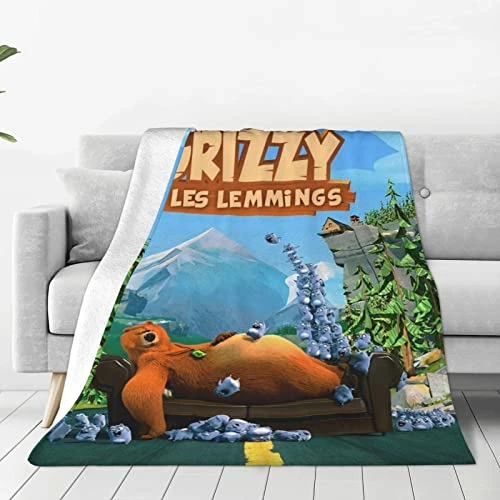 Wentian Bear And The Lemmings Blanket, Lightweight Four Season Plush Blanket, Microfiber Fluffy Blanket (for Chair/Bed/Sofa) 60"X50" 1 3 Wentian Bear And The Lemmings Blanket, Lightweight Four Season Plush Blanket, Microfiber Fluffy Blanket (for Chair/Bed/Sofa) 60"X50" 1