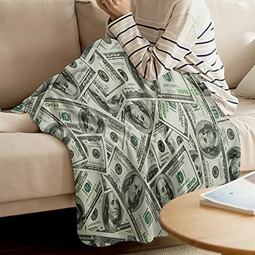 Advancey 100 Dollar Bill Money Pattern Flannel Fleece Throw Blanket Lightweight Cozy Bed Sofa Blankets Super Soft Fabric,39x49 Inch 4 Advancey 100 Dollar Bill Money Pattern Flannel Fleece Throw Blanket Lightweight Cozy Bed Sofa Blankets Super Soft Fabric,39x49 Inch - Image 2