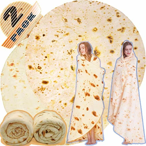 Innocedear Burritos Blanket,2 Pack Double Side Flannel Tortilla Blanket 71 Inches,Comfortable Soft Novelty Giant Taco Blanket,Funny Gag Gifts For Adults&Kids-Style 1 3 Innocedear Burritos Blanket,2 Pack Double Side Flannel Tortilla Blanket 71 Inches,Comfortable Soft Novelty Giant Taco Blanket,Funny Gag Gifts For Adults&Kids-Style 1